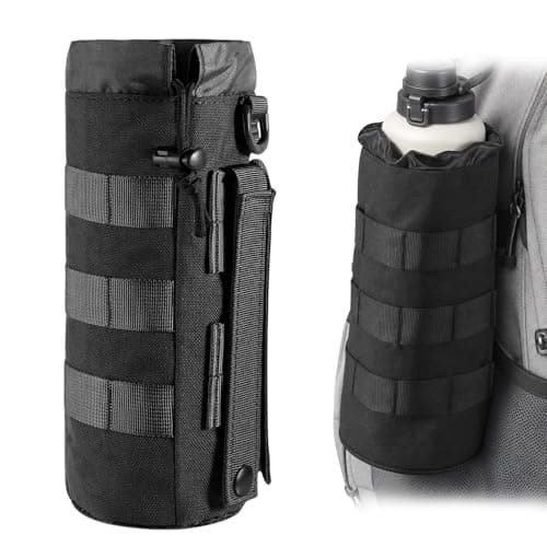 ElioVelluL MOLLE Water Bottle Holder Pouch Tactical Hydration Carrier, Adjustable Nylon Bottle Holster Bag for Backpack, Hiking, Camping, Cycling and Outdoor Military Gear Use