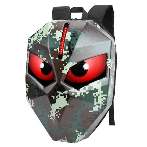 OPPWONG LED Motorcycle Backpack, Programmable APP Controlled Backpack, Hard Water Proof Display with Eye Catching Design, Ideal for Riding, Cycling, Travel & Laptop Storage