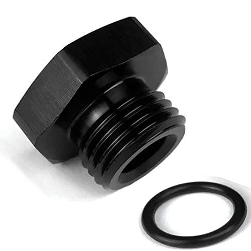 AN 10 O Ring Boss Port Plug 10AN Male Seal Nut Block Off Cap Aluminum Fuel Fitting Adapter Hex Plugs with AN10 ORB Black