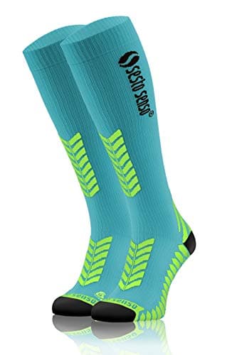 Sesto Senso Compression High Socks Women Men Sport Running 1-3 Pairs 7-10 Turquoise