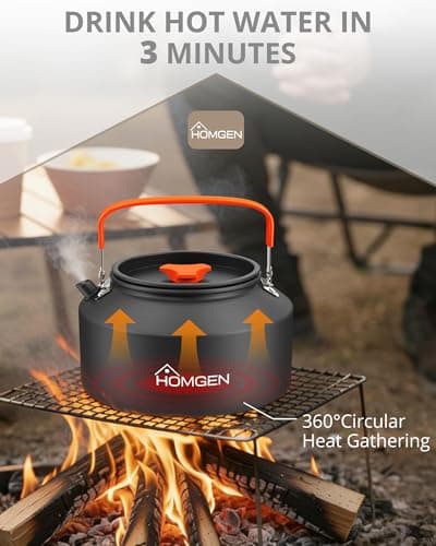 HOMGEN 2L Large Portable Camping Kettle for Outdoor Hiking with Carry Bag — view 2