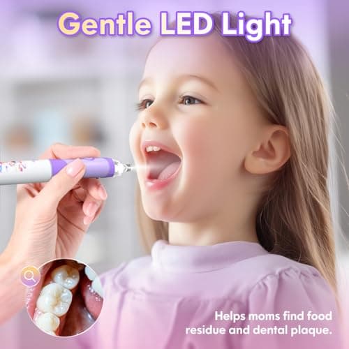 Kids Electric Toothbrush 3-5-6-12, Toddler Toothbrush Girls Electric Toothbrush with Timer Rainbow LED Light Up Sonic Battery Powered Junior Childrens Electric Tooth Brush (Purple Rabbit) — view 3