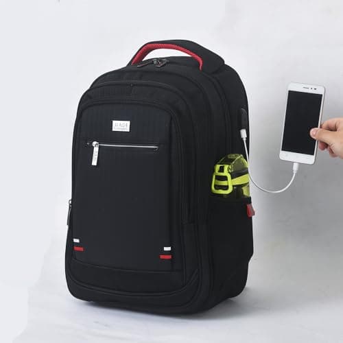 SAIMAZ Waterproof Anti-Theft 40L Backpack | Stylish Travel Laptop and Camera Rucksack | USB Charging Port | Cabin Size backpack School Bag for Men, Women, Boys, and Girls (Black) — view 2