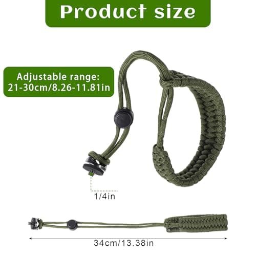 Yuanchu Camera Wrist Strap Lanyard, Adjustable Nylon Camera Wristband Straps with a 1/4" screw Quick Release Camera Hand Strap for Action Cameras Selfie Sticks Tripods Phone Mounts(Green) — view 6