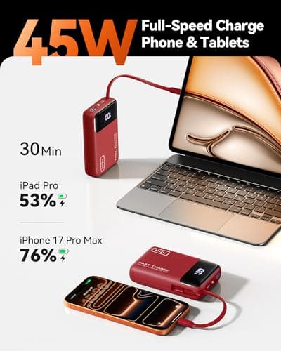 INIU 45W Fast Charging Power Bank, 20000mAh Small Travel Portable Charger — view 2