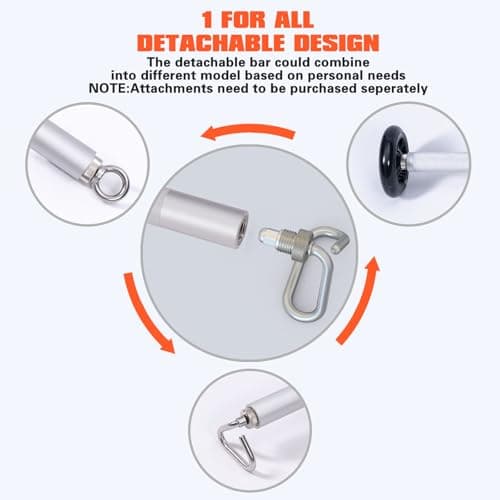 Geku Fit Aluminum Resistance Band Bar - 3-Section Detachable Heavy Duty Workout Bar for Resistance Band Exercises, Strength Training, Home Gym — view 5