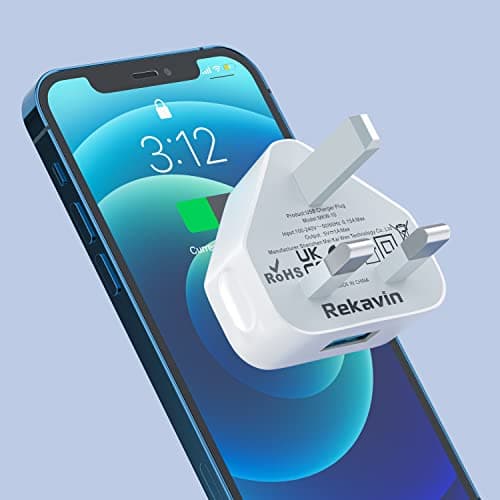 USB Plug, 4Pack USB Plug UK Adaptor Phone Charger Mains Charge Single Port Wall Plugs Adapter 3 PIN 5V 1AMP Charging for iPhone Apple 16 15 14 13 12 11 XS XR X 8 7 6,iPad Pro,Samsung, Andorid Mobile — view 4