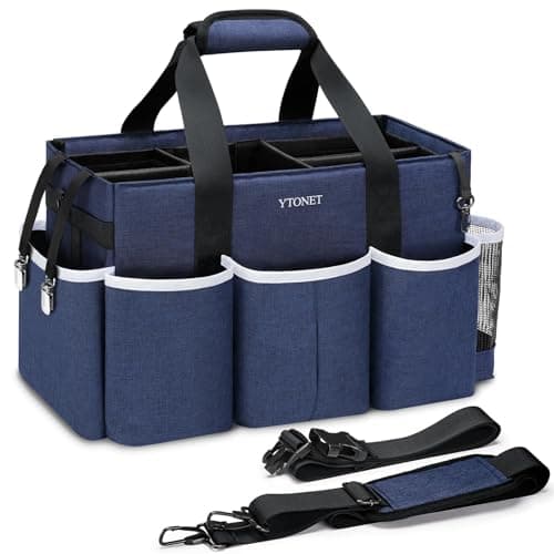 Ytonet Cleaning Bag, Cleaning Caddy Bag with Foldable Dividers