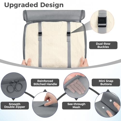 BAGAIL 8-Piece Packing Cubes Set, Travel Organizers with Breathable Mesh & Shoe Bag, Lightweight Nylon Packing Organisers for Luggage Suitcase, 9 Colors - Grey — view 5