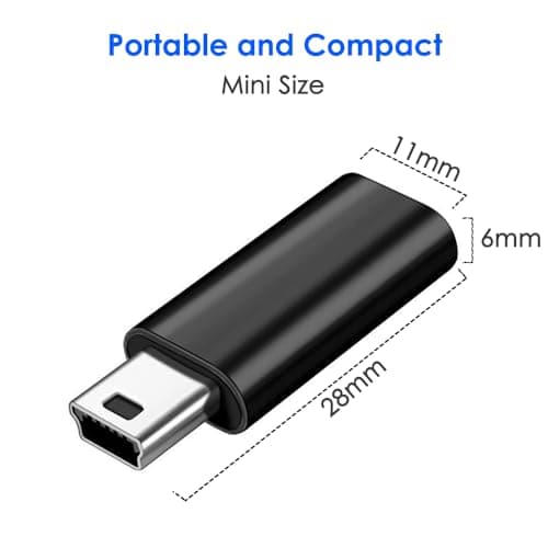 Mepsies USB C to Mini USB Adapter, Type C Female to Mini USB2.0 Type-B Male — view 6