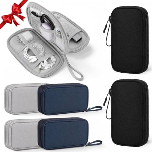 Hsei 6 Pack Electronic Organizer Small Travel Cord Carrying Case Portable Tech Cable Organizer Pouch Waterproof Carrying Case for Cord Charger Earphone USB Card Cables Power