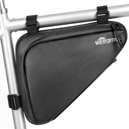 NDakter Bike Frame Bag, 2L Waterproof Bicycle Triangle Bag, Reflective Cycling Pouch for Phone, Wallet, Keys, Tools, Bikes Front Tube Bag for Mountain Road Bike, MTB (Bike Frame Bag)