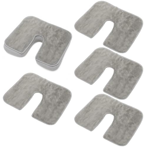 6Pcs U-Shaped Face Cradle Cover, Microfiber Salon Soft Esthetician Massage Headrest Towels Set, Facial Cradle Pillow Cover for Massage Beds & Chairs, Beauty Salon Spa, 13.8 x 11 in