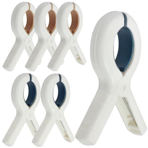 SWKJ 6 PCS Beach Towel Clips for Sun Loungers, Large Beach Towel Pegs
