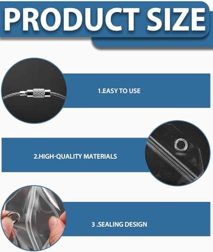 4 Pcs Cruise Luggage Tag Holders, Waterproof Cruise Luggage Tags with Seal and Steel Loops, Transparent and Durable, for Ships Baggage Labels for Travel Luggage Baggage Bags(19 * 6.4cm) — view 5