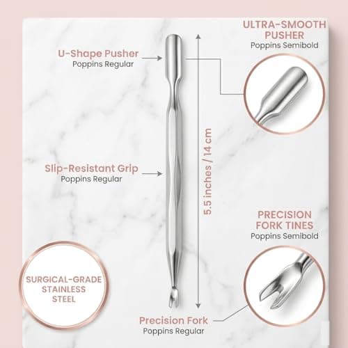 Armiz Cuticle Pusher with Fork- Dual-Ended Stainless Steel Nail Tools with Sharp Fork, U-Shape Design, Cuticle Remover Tool Ideal for Manicures and Pedicures — view 2