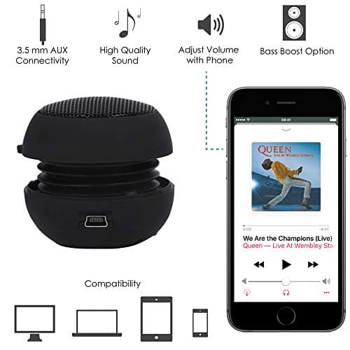 TRIXES Mini Rechargeable Speaker — Portable AUX Audio — 3.5mm Jack — view 2