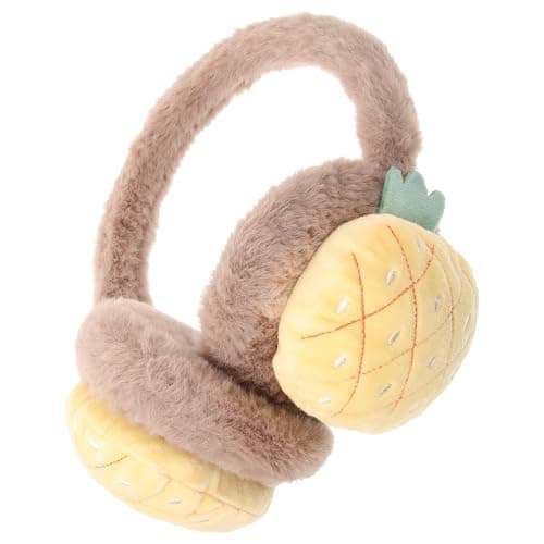 PACKOVE Yellow Plush Earmuffs for Women, Cute Winter Ear Warmers