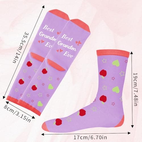 Bicfuiot Grandma Birthday Gifts for Grandma Gifts Grandmother Birthday Gift for Nana Grandparents Present for Nan Nanny Mothers Day Mother's Day Personalised Retirement Christmas Xmas Socks — view 3