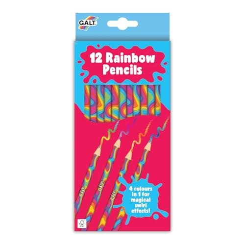 Galt 12 Rainbow Pencils – Kids Stationery Kit with Multicoloured Crayons