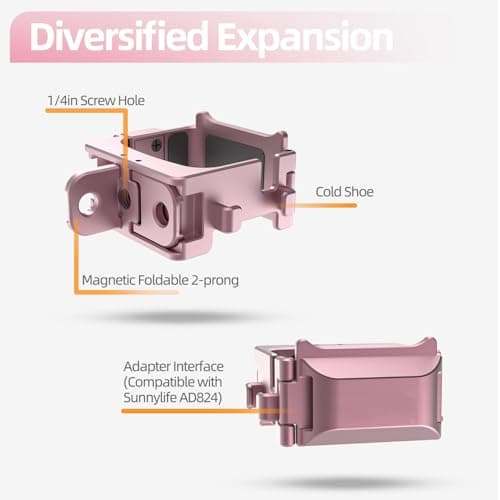 Aluminum Alloy Quick-Release Mount for Action, Rose Gold — view 6