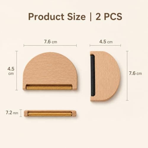 2 Pack Beech Wood Cashmere Comb Set, Manual Lint Remover for Wool Knitwear — view 2