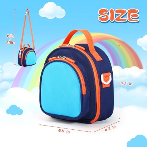 TATAVR Carrying Case Compatible with Yoto Mini, Card Holder Hold Up to 30 Cards, Travel Storage Bag with Adjustable Shoulder Strap for Audio Music Player & Headphone, Bag Only (Blue) — view 2