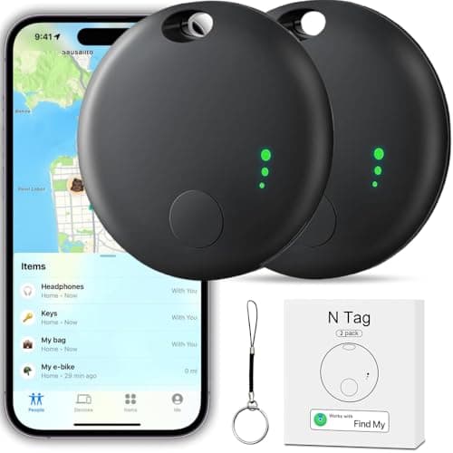 Smart Tracker Tag, YiYunTE 2 Pack Item Key Finder Locator compatible with Find My App(iOS only), Kids Children Tracking Tag Device, Small Bluetooth GPS Tracker for Cat Dog Pet Wallet Luggage