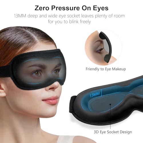 Gritin 100% Blackout Sleep Masks for Women & Men - Zero Eye Pressure Mask — view 3