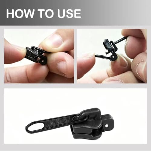 Pinpulux 9Pcs Detachable Universal Zipper Puller Replacement Repair Kit,3 Sizes Instant Black Zippers Rescue Fix Slider Removable for Backpacks Suitcases Zip Repair Puller Set — view 3