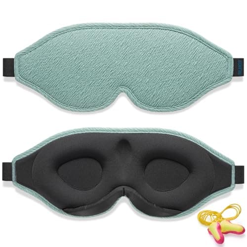 2026 Innovative Sleep Mask for Men and Women, Trilancer 3D 99.99% Light Blocking Design, Comfortable Eye mask, Blackout Blindfold for Sleeping, Nap, Meditation, Travel, with Earplugs (Lake Green)