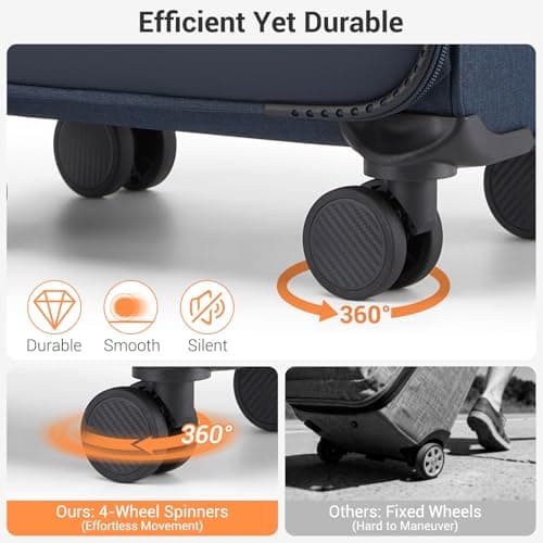 British Traveller Cabin Suitcase, Carry On Luggage with 4 Wheels — view 3