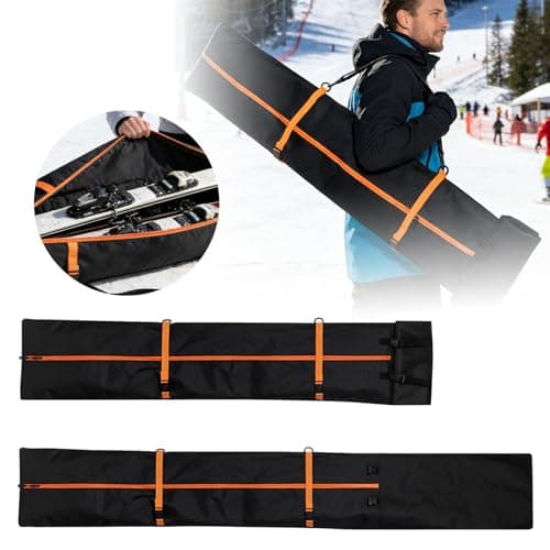 Rolling Ski Bag and Ski Boot Bag Combo, Fully Padded Snowboard Bag with Straps and Handles, Wheeled Ski Bag for Snowboards Skis Boots Jackets, Holds 2 Pairs of Skis — view 2