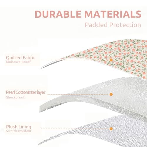 Puffy Laptop Sleeve 13 Inch Cute Floral Laptop Case Soft Quilted Computer Sleeve Protective Cover for MacBook, iPad, Notebook, Chromebook — view 4