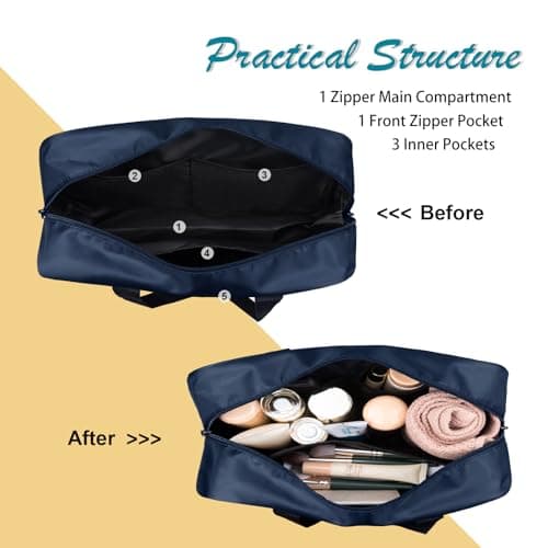 FITDON Full Size Toiletry Bag Large Travel Wash Bag, Portable Makeup Bag Organizer Shaving Gym Shower Bathroom Bag, Blue — view 4