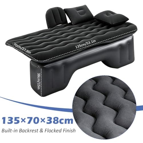 Car Air Mattress With Backrest,12V Pump,2 Pillows & Storage Bag For Camping — view 4