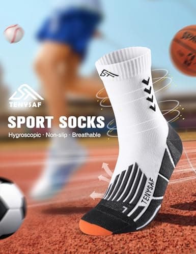 Lounwee Crew Compression Running Socks: 15-20 mmhg Arch Support Compression — view 3