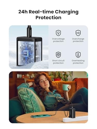 UGREEN USB C Charger 65W GaN Fast Charger 3 Port Compact Travel Plug — view 6