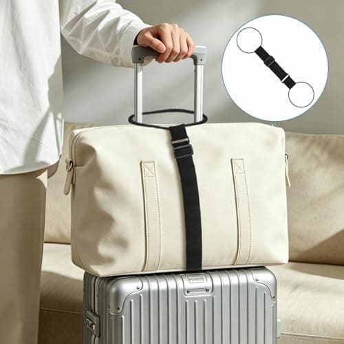 1PCS Luggage Straps for Suitcases, Adjustable Suitcase Straps Bag Bungee, Elastic Luggage Connector Straps for Attaching Extra Bags Handbag Backpack to Suitcase Handle, Airport Travel Essentials — view 6