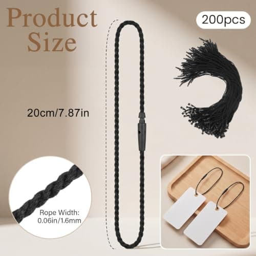 Matwsec 200PCS 7.8in Hang Tag String Cotton Tag String — view 2