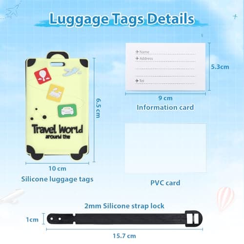 Alyvisun 4 Pcs Luggage Suitcase Tags with Waterproof ID Card, Light Color — view 6