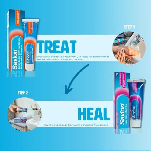 Savlon Burns & Scalds 0.25% w/w Cream, First Aid Treatment to Provide Effective Relief for Minor Burns, Scalds and Sunburn Blisters (30g, 1 pack) — view 4