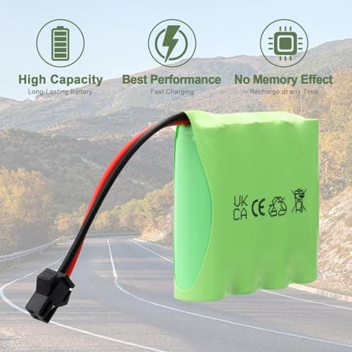 2PCS NiMH RC Rechargeable Battery Pack 4.8V 2400mAh with SM 2P Connector, Suitable for Radio-Controlled Car, Electric Toy Car Vehicles, Remote Controlled Trucks, Power Tools — view 4