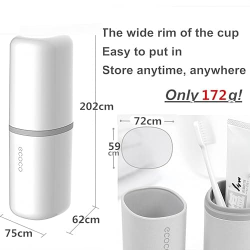 Meiyijia Travel Toothbrush Holder, Toothpaste Holder, Portable, Dustproof, Antibacterial, Toothbrush Case for Travel, Family, Camping, School — view 6