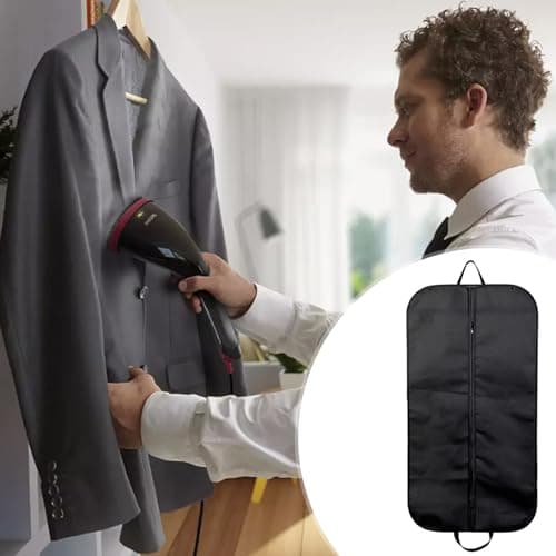 1 Pcs Suit Carrier Bag,Breathable Garment Suit Clothes Covers Bags,120 * 60cm suit covers for men,Black Zipped Foldover Breathable Multi-Use Garment Cover Clothes for Traveling Easy to Carry(Black) — view 5