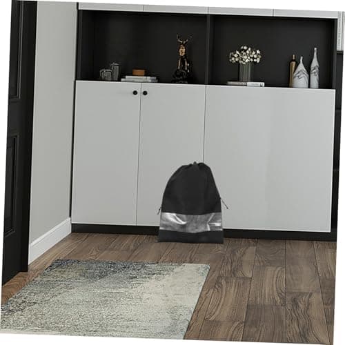 10pcs Black Non-woven Travel Shoe Bags Drawstring Storage Pouches — view 5
