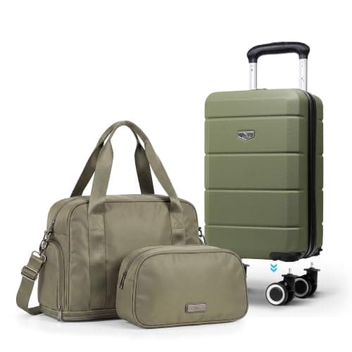 Lugg Jetset 3-Piece Travel Set – Ryanair 40x25x20 cm Hard Shell Cabin Bag with Detachable Wheels, Duffel Bag and Toiletry Bag for Lightweight Airline Hand Luggage Travel