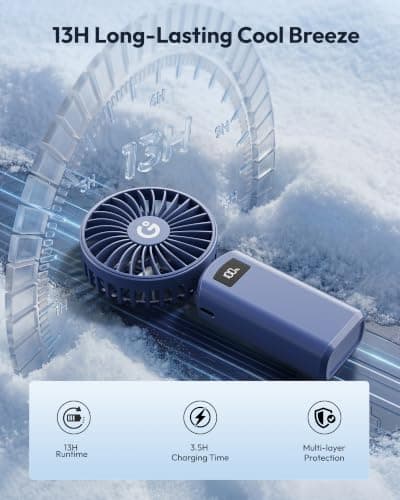 gaiatop Portable Handheld Fan Foldable, USB Rechargeable Small Hand Fan — view 3