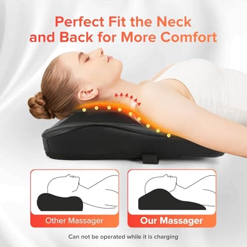 Cordless Shiatsu Back and Neck Massager with Heat,Rechargeable Electric Massage Pillow Back Massager for Women/Men/Mom/Dad - Deeper Tissue 4D Kneading Massage for Shoulder, Neck Use at Home, Office — view 2