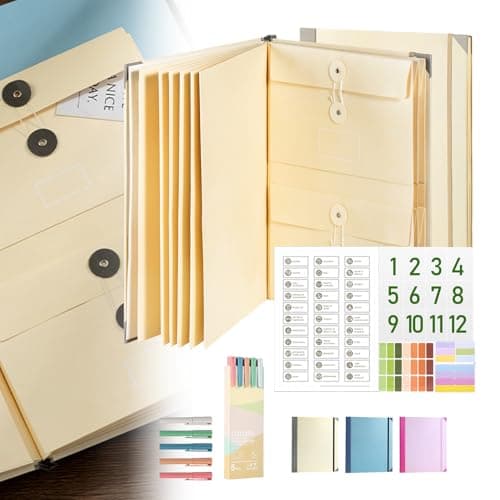 Important Document Organizer, If I Die Binder UK, Life Book Document Organiser, Document Organizer with Pockets File Home School Office Supplies (Beige)